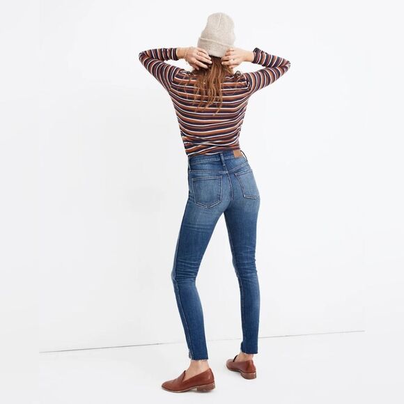 Madewell Petite 10" High-Rise Skinny Jeans: Cutout Tulip Hem Edition Size 24 - Picture 2 of 8